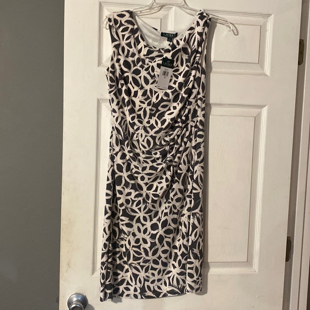Ralph Lauren size 10 gray and white dress